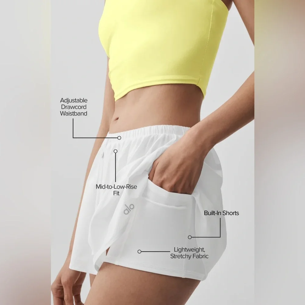 Alo Yoga Breezy Tennis Skirt White XS